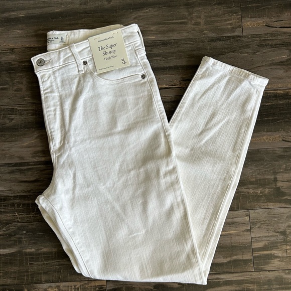 Abercrombie & Fitch Denim - White Super Skinny Jeans